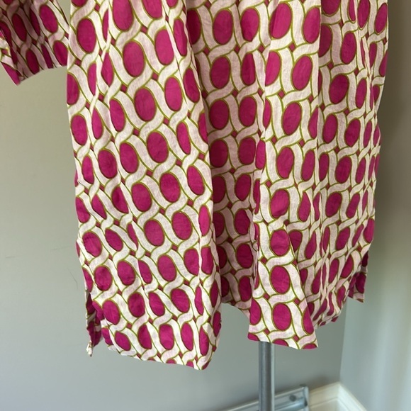 Gretchen Scott Designs Tunic Swim Coverup Dress Pink White Green Sz M - Picture 4 of 12